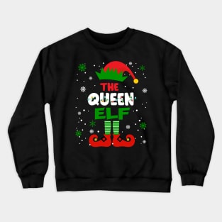 Queen Elf Christmas Funny Family Pajama Matching Xmas Crewneck Sweatshirt